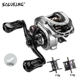 SOLOKING Acura 136g Ultra Light Baitcasting Reel BFS Baitcasting Fishing Reel 7.1/8.1 Gear Ratio 10+1BB 4KG Power Baitcaster