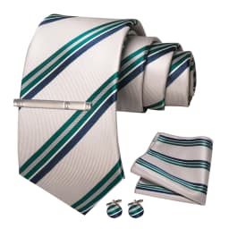 JEMYGINS Men Green Ties Striped Tie Paisley Wedding Tie For Men Necktie Hanky Cufflink Set Party Business Fashion Designer