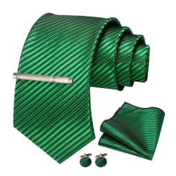JEMYGINS Men Green Ties Striped Tie Paisley Wedding Tie For Men Necktie Hanky Cufflink Set Party Business Fashion Designer