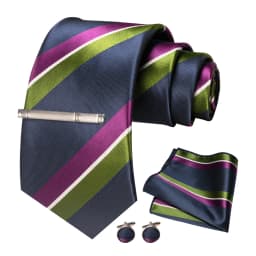 JEMYGINS Men Green Ties Striped Tie Paisley Wedding Tie For Men Necktie Hanky Cufflink Set Party Business Fashion Designer