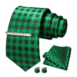 JEMYGINS Men Green Ties Striped Tie Paisley Wedding Tie For Men Necktie Hanky Cufflink Set Party Business Fashion Designer
