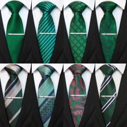 JEMYGINS Men Green Ties Striped Tie Paisley Wedding Tie For Men Necktie Hanky Cufflink Set Party Business Fashion Designer
