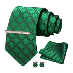 JEMYGINS Men Green Ties Striped Tie Paisley Wedding Tie For Men Necktie Hanky Cufflink Set Party Business Fashion Designer