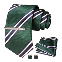 JEMYGINS Men Green Ties Striped Tie Paisley Wedding Tie For Men Necktie Hanky Cufflink Set Party Business Fashion Designer