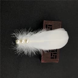 Ballet Cheongsam Stage Performance Dance White Feather Pearl Headgear Hairpin Side Clip Hair Accessories