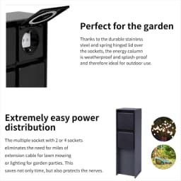 Waterproof Garden Socket With Spike 2-Way EU Sockets 3680W 16A Energy Column Outdoor Socket For Garden Décor Lawn Mower BBQ