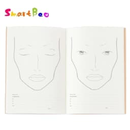 A4 Make Up Face Chart Art Cosmetic Beauty Facechart Book, 30 Sheets Paper