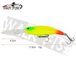 WALK FISH 1PCS Fishing Lure Minnow Swimbait Artificial Bait Hard Bait Wobbler 115mm 10g Diving depth 2-4m 3D Fisheyes 2 Hooks