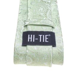 Paisley Sage Green 2022 New Fashion Brand Ties for Men Wedding Party Necktie Set Handky Cufflinks Gift Wholesale Hi-Tie Dropship