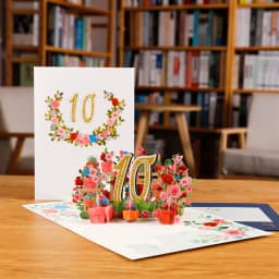 Number 1 - 100 Birthday Pop-up Card, Figure 3D Greeting Cards for Anniversary Wedding
