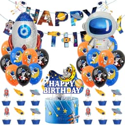 Space Birthday Supplies Astronaut Cake Topper Spaceman Mini Ornaments For Kids Boy Universe Outer Space Theme Party Decorations
