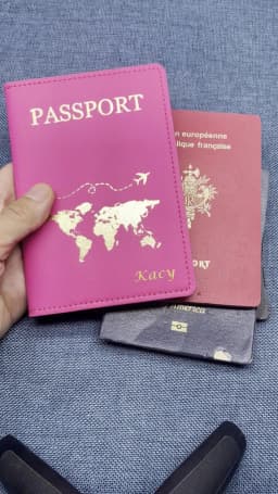 Cute Personalised Passport Cover Women with Names Engraved Passport Holder for Couples