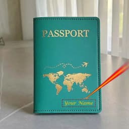 Cute Personalised Passport Cover Women with Names Engraved Passport Holder for Couples
