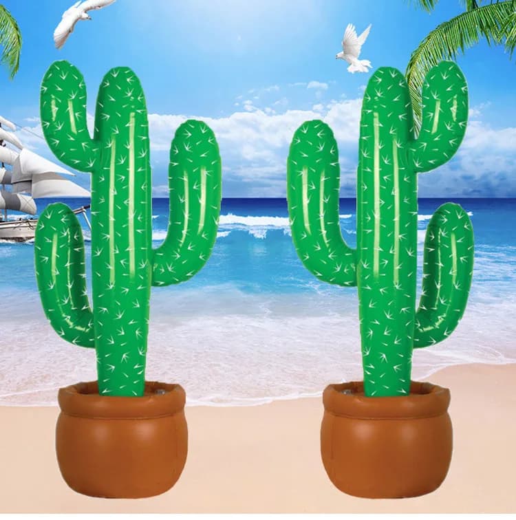 90cm PVC Inflatable Cactus Potted Plants Balloon Hawaiian Beach Party Ballon Tropical Aloha Baloon Happy Birthday Party Decor