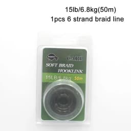 1pcs Carp Fishing Line 50m 15lb/20lb/25lb Camo Green 6 Strand Tightly Soft Hooklink  For Carp Fishing End Tackle Accessories