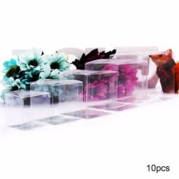 1/10/50Pcs Transparent Plastic Square Candy Boxes Gift Bags Cookie Pouch Wedding Favors Festive Party Supplies