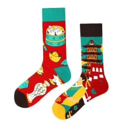 New Asymmetric Couple AB Mandarin Duck Fashion Cartoon Cute Funny Sports Colorful Mid tube Cotton Socks