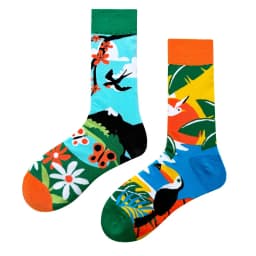 New Asymmetric Couple AB Mandarin Duck Fashion Cartoon Cute Funny Sports Colorful Mid tube Cotton Socks