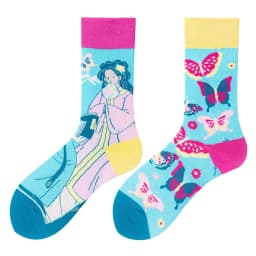 New Asymmetric Couple AB Mandarin Duck Fashion Cartoon Cute Funny Sports Colorful Mid tube Cotton Socks
