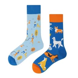 New Asymmetric Couple AB Mandarin Duck Fashion Cartoon Cute Funny Sports Colorful Mid tube Cotton Socks