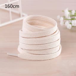 1 Pair White Black Solid Color 100-160cm Cotton Thick Flat Shoelaces Wide Sports Casual Shoe Lace For Sneakers