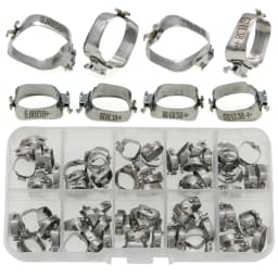 80Pcs Dental Orthodontic M Series Bands Pre-welded Covnterible Roth 022 1st Molar Tubes Conv Small Cleat Lingual Sheath 34#+-39#