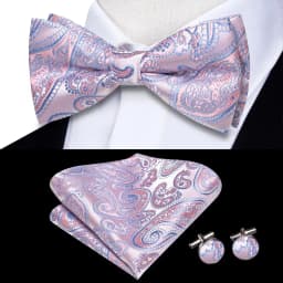 Hi-Tie Brand Silk Mens Bowtie Hanky Cufflinks Set Black Red Blue Gold Green White Pre-tied Butterfly Knot Bow Tie Wedding Work