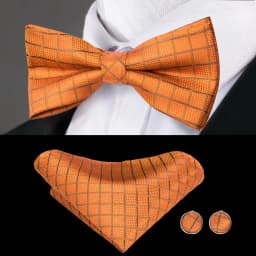 Hi-Tie Brand Silk Mens Bowtie Hanky Cufflinks Set Black Red Blue Gold Green White Pre-tied Butterfly Knot Bow Tie Wedding Work