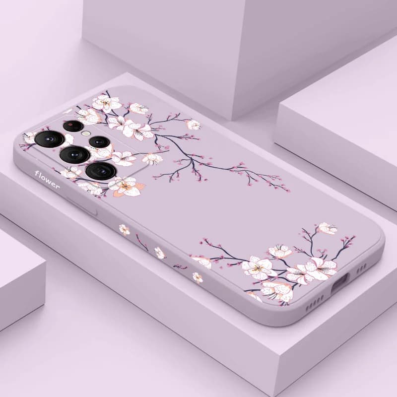 Plum Blossom Phone Case For Samsung Galaxy S25 FE S24 S23 S22 S21 S20 Ultra Plus FE S10 S9 S10E Note 20 ultra 10 9 Plus Cover