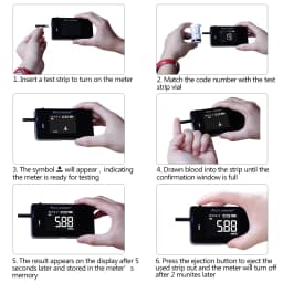 4 In1 Multi-Function Cholesterol Meter Uric Acid&Hemoglobin Blood Glucose Test Strips Kit for Diabetes Gout Device with Lancets