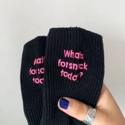 Funny Embroidery Letter Cotton Socks Korean Whats for Snack Today Japan Designer Socks Thread Couple Mid-tube Sock for Men Women