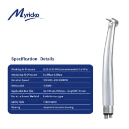 Dental High Speed Rotation LED Handpiece Air Turbine E-Generator Push Button B2 M4 Ceramic Bearing Dentist Tips Teaching Model