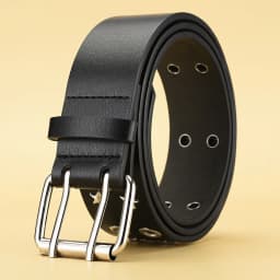 Pentagonal Star Rivet Women's Belt Double Row Needle Buckle Fashion Men's Belt Leather Belt Hip Hop Punk Rock Style Jeans Belt