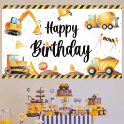 Construction Party Disposable Tableware Birthday Decoration Boy Baby Shower Excavator Truck Tractor Construction Birthday Decor