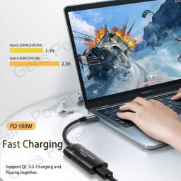 100W DC to USB C Power Adapter Converter for Macbook Lenovo Hp Asus Huawei Laptop Tablet Phone Type C QC3.0 Fast Charging Cable
