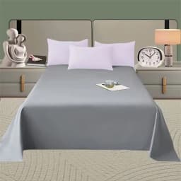 Spring Summer Autumn 1Pc 100% Polyester Flat Sheet Solid Color High Quality Bed Sheet Large Size 250X270cm Customizable