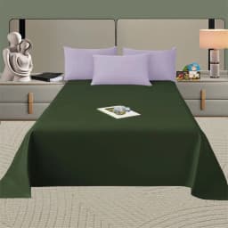 Spring Summer Autumn 1Pc 100% Polyester Flat Sheet Solid Color High Quality Bed Sheet Large Size 250X270cm Customizable