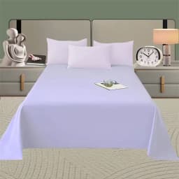Spring Summer Autumn 1Pc 100% Polyester Flat Sheet Solid Color High Quality Bed Sheet Large Size 250X270cm Customizable