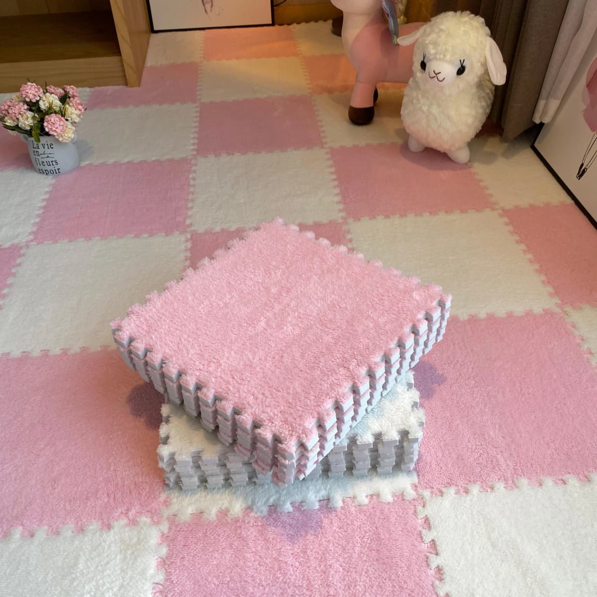 Soft Plush Baby Play Mat EVA Foam Children's Carpet Interlocking Exercise Tiles Floor Carpet And Rug for Kids Pad 30*30 CM