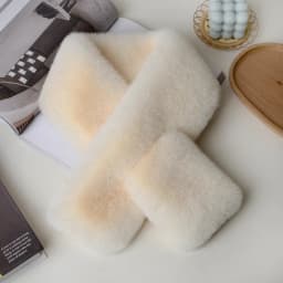 Luxury Winter Warm Faux Fur Rabbit Fur Scarf Double sided Plush Thickened Fur Warm Hundred with Female Students Scarf Fur Collar