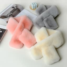 Luxury Winter Warm Faux Fur Rabbit Fur Scarf Double sided Plush Thickened Fur Warm Hundred with Female Students Scarf Fur Collar