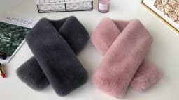 Luxury Winter Warm Faux Fur Rabbit Fur Scarf Double sided Plush Thickened Fur Warm Hundred with Female Students Scarf Fur Collar