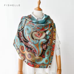 Peacock Blue Natural Satin Silk Scarf 110cm Big Square Bandana Printed 100% Pure Silk Scarves Women Luxury Shawl Gift for Lady