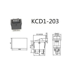 1PCS KCD1 Mini Black 3 Pin / 6 pin On/Off/On Rocker Switch AC 6A/250V10A/125V