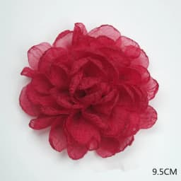 10PCS/Lot Red Series Rose Camellia Chiffon Fabric Flower For Wedding Invitation Artificial Flowers For Dress Decoration
