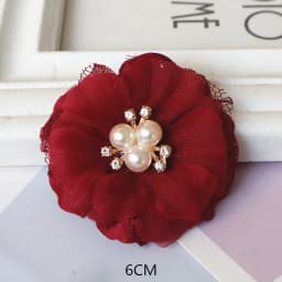 10PCS/Lot Red Series Rose Camellia Chiffon Fabric Flower For Wedding Invitation Artificial Flowers For Dress Decoration