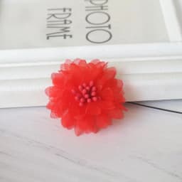 10PCS/Lot Red Series Rose Camellia Chiffon Fabric Flower For Wedding Invitation Artificial Flowers For Dress Decoration