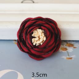 10PCS/Lot Red Series Rose Camellia Chiffon Fabric Flower For Wedding Invitation Artificial Flowers For Dress Decoration