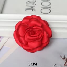10PCS/Lot Red Series Rose Camellia Chiffon Fabric Flower For Wedding Invitation Artificial Flowers For Dress Decoration