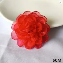 10PCS/Lot Red Series Rose Camellia Chiffon Fabric Flower For Wedding Invitation Artificial Flowers For Dress Decoration